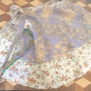 Reversible silk wrap skirt